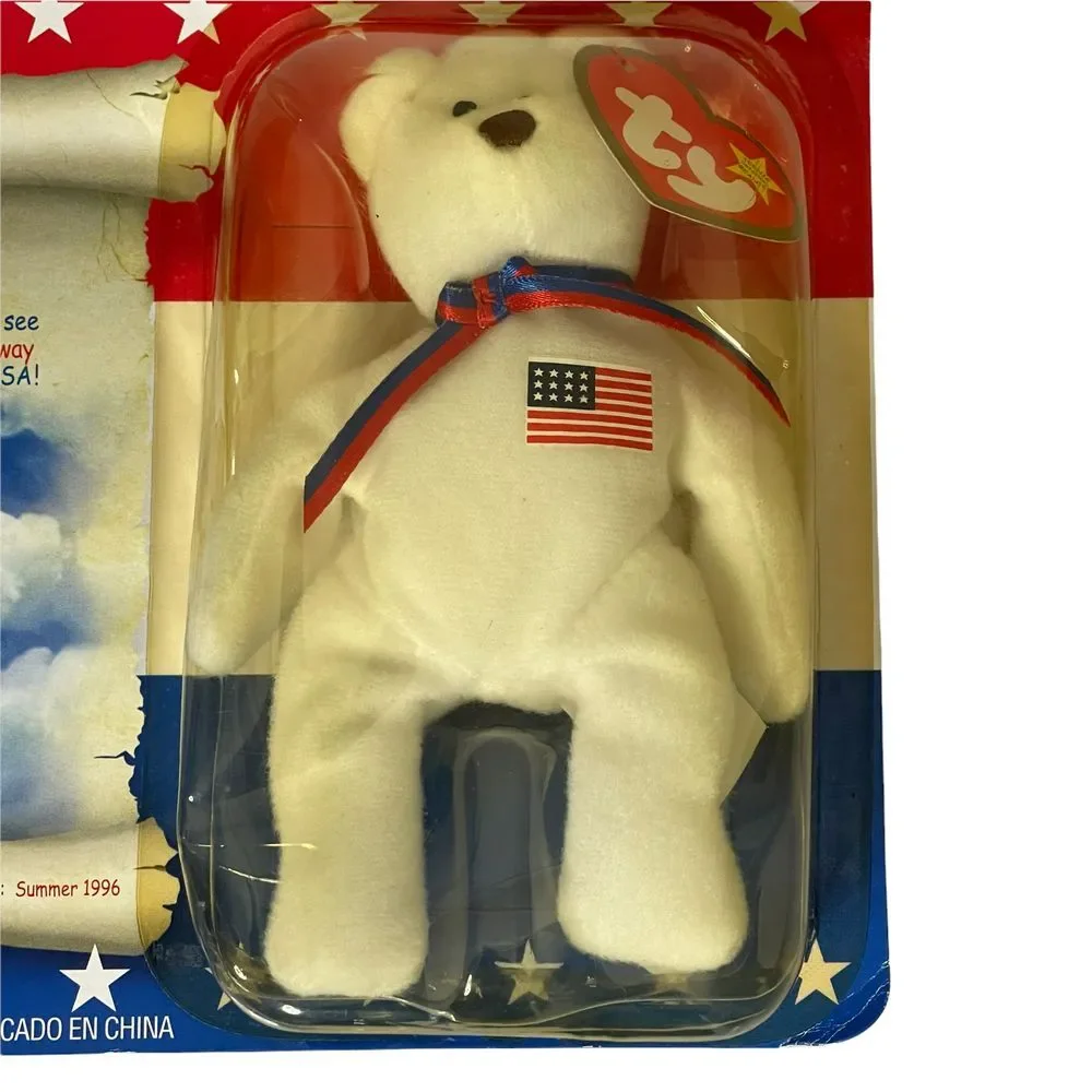 Libearty The Bear TY‎ Beanie Baby With Box & Tag Sealed